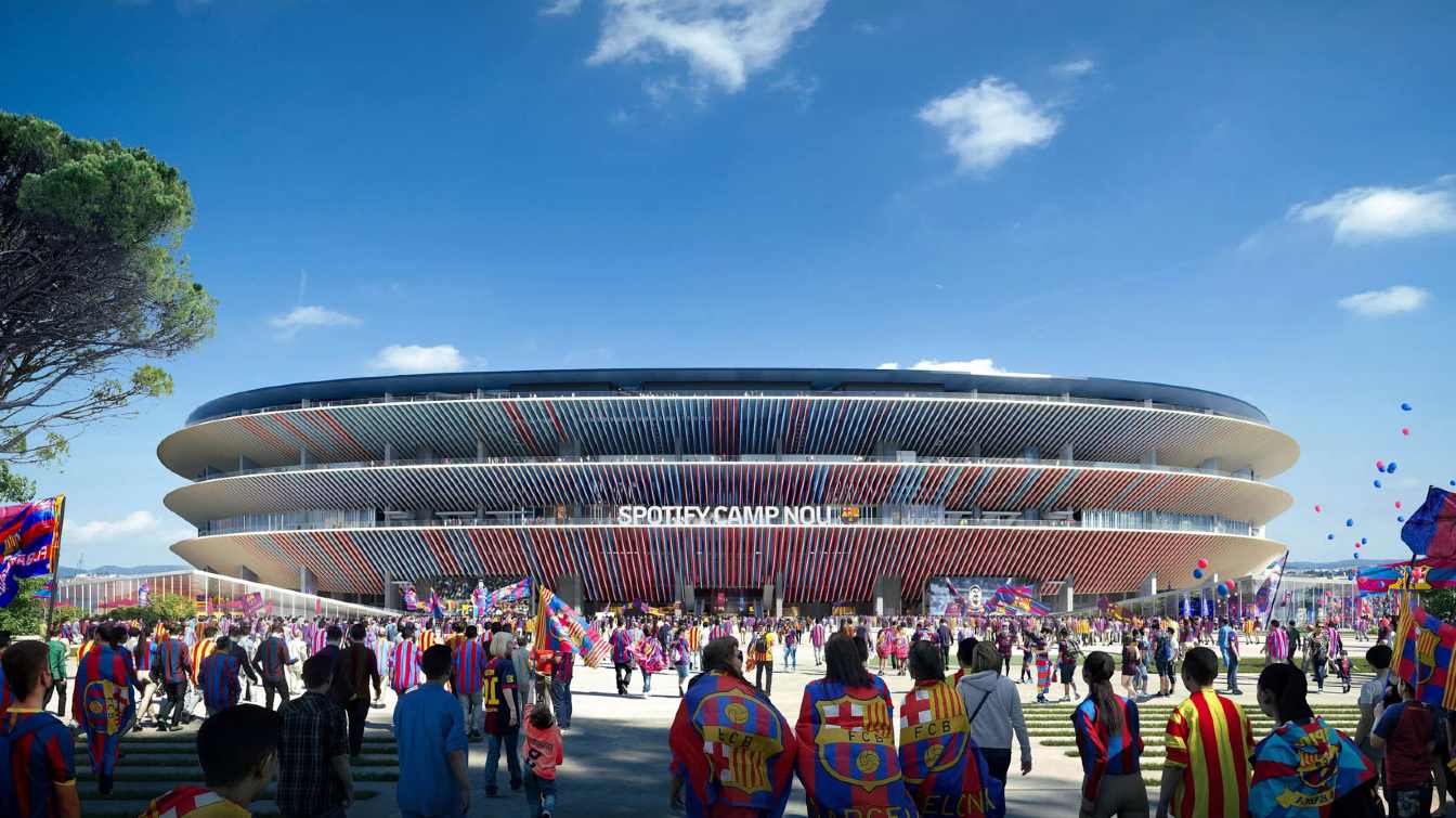 El nuevo Camp Nou desde fuera a través de la mirada de los transeúntes