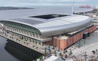 Inglaterra: El nuevo estadio del Everton, inundado por una tormenta