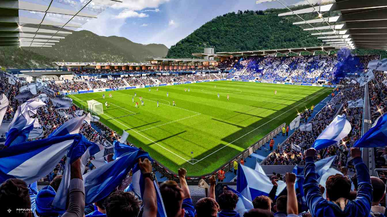 El nuevo estadio en Como tendrá capacidad para 15,000 espectadores.