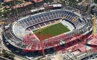 España: El Camp Nou se prepara para su primer partido de prueba
