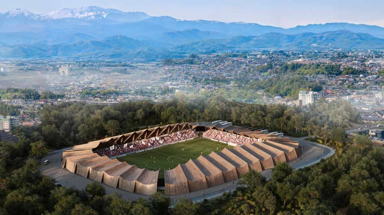 El nuevo estadio para el Fukushima United FC ha sido diseñado por el estudio japonés Vuild.