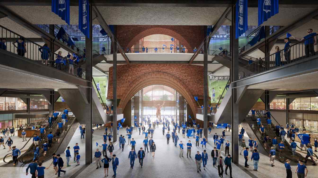 Dise&ntilde;o para un nuevo estadio de f&uacute;tbol en el distrito de Bordesley Green de Birmingham.