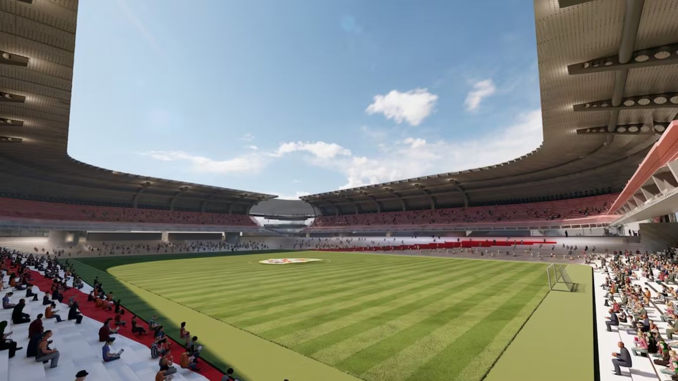 El proyecto consiste en rotar el campo de juego y aumentar su aforo.