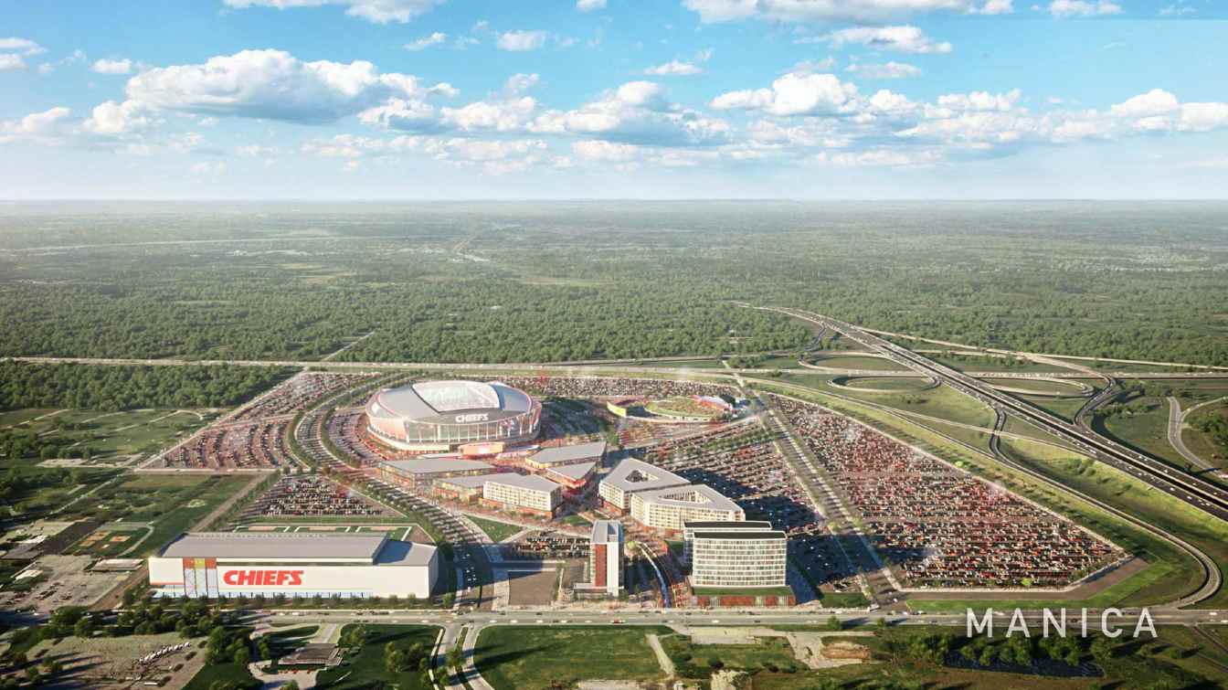 Proyecto del nuevo estadio de los Kansas City Chiefs 2024.