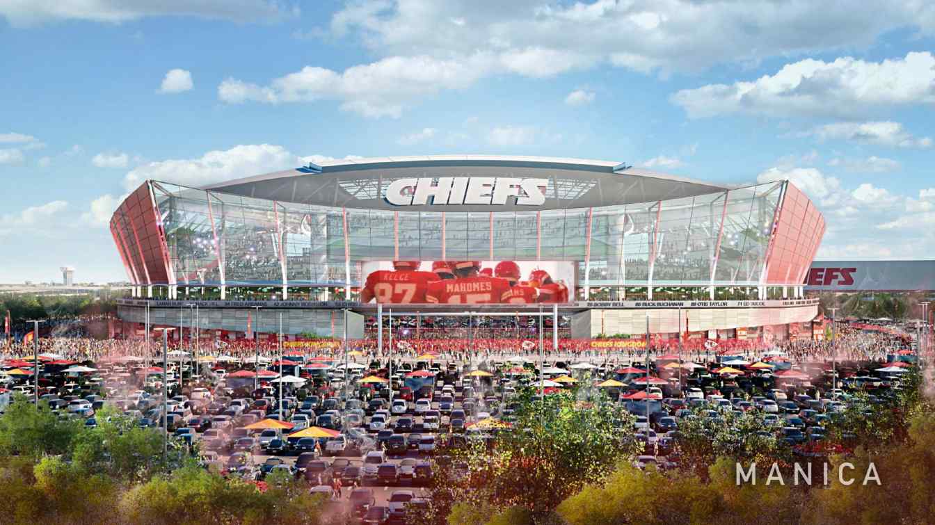 Proyecto del nuevo estadio de los Kansas City Chiefs 2024.