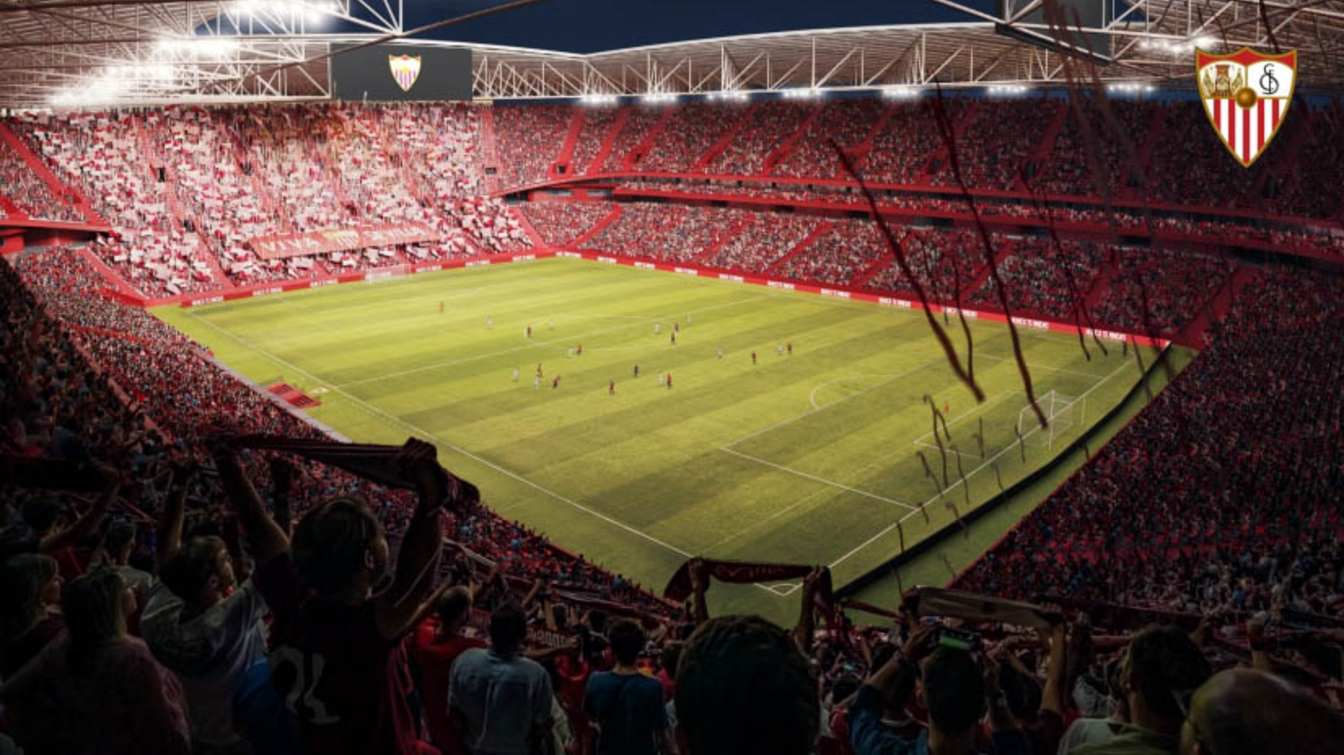 El nuevo templo del Sevilla tendr&aacute; cubierta completa y un aforo de 55.000 espectadores.