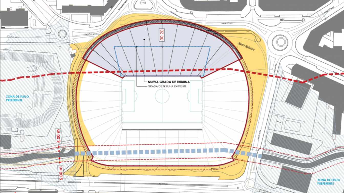 Seg&uacute;n el alcalde, la nueva grada de Tribuna tendr&aacute; un solo nivel y aforo para 16.000 espectadores. As&iacute;, el estadio superar&aacute; los 40.000 exigidos por la FIFA.