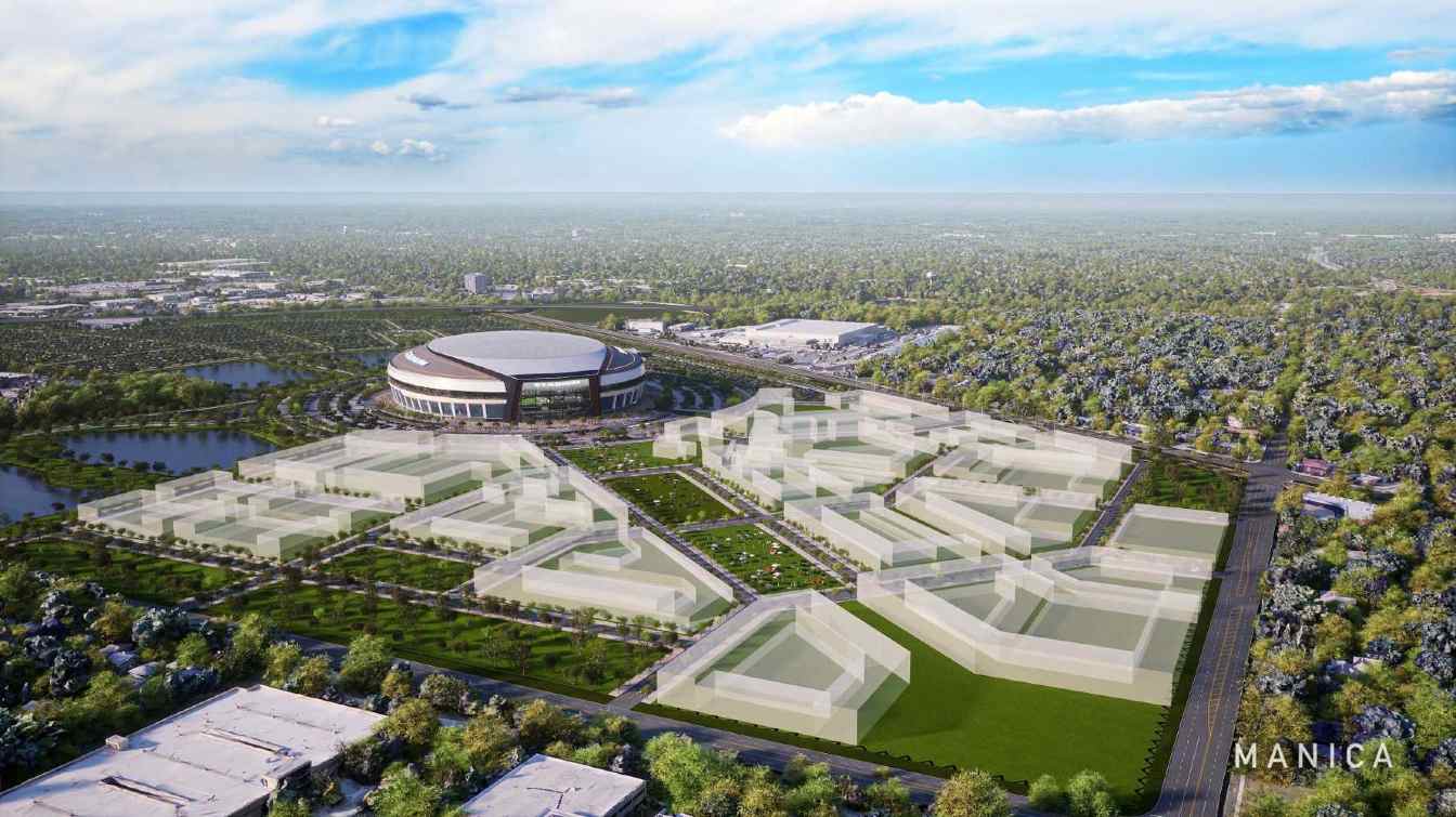 Arlington Heights sigue siendo la opci&oacute;n principal, con el club como propietario del terreno y planes para un estadio cubierto y un complejo comercial.