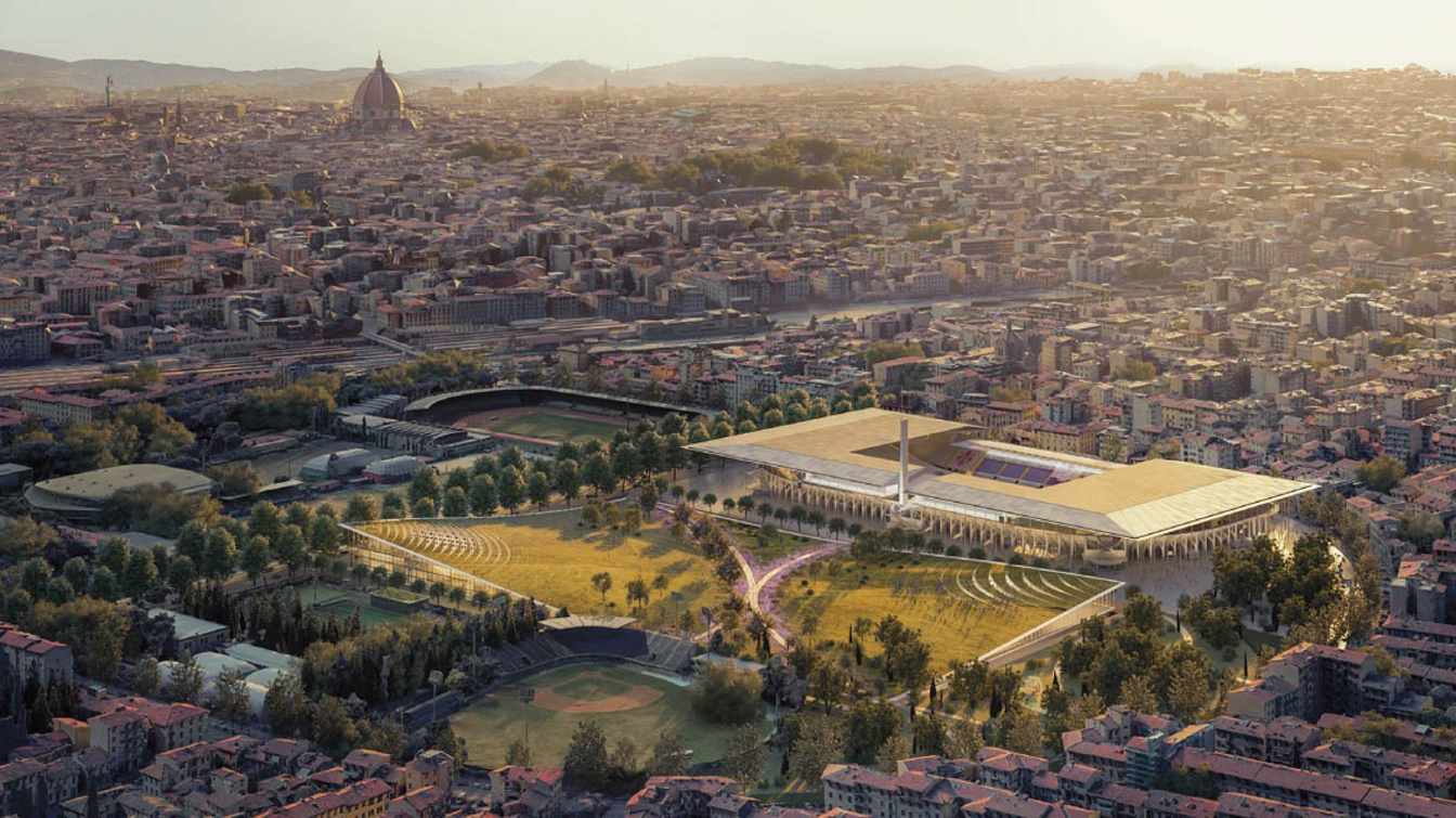 La remodelaci&oacute;n del Stadio Artemio Franchi entr&oacute; en su fase m&aacute;s espectacular con el inicio de los preparativos para elevar el nuevo techo sobre la Curva Fiesole, mientras la Fiorentina confirma una aportaci&oacute;n de 55 millones de euros.