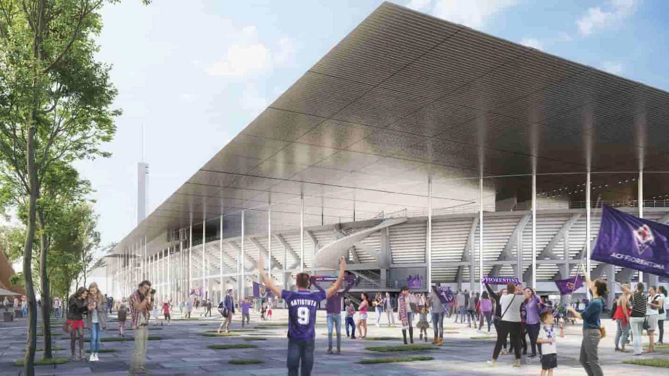Los primeros enormes pilares de acero ya dominan el entorno del Stadio Artemio Franchi, en un proyecto que busca preparar Florencia para la Eurocopa de 2032 y transformar por completo la imagen del estadio de la Fiorentina.